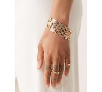 ASOS DESIGN - Bracciale ampio dorato con design intrecciato-Oro No Size