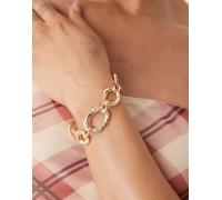 ASOS DESIGN - Bracciale con catena spessa con cinturino a T zigrinato color oro No Size