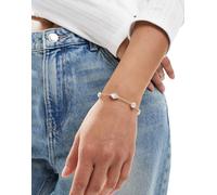 ASOS DESIGN - Bracciale con catenina sottile color oro con perla sintetica No Size