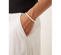 ASOS DESIGN - Bracciale con perle sintetiche bianche in vetro da 6 mm-Multicolore No Size