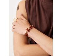 ASOS DESIGN - Bracciale dell'amicizia color oro con stelle marine tartarugate-Marrone No Size