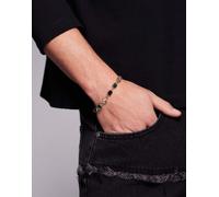 ASOS DESIGN - Bracciale dorato con pietre verde smeraldo, nere e cristalli-Oro No Size