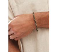 ASOS DESIGN - Bracciale in corda kaki con chiusura con gancetto-Verde No Size