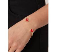 ASOS DESIGN - Bracciale rigido dorato con cuori smaltati-Oro No Size