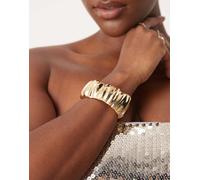 ASOS DESIGN - Bracciale rigido dorato con design a onde effetto fuso-Oro No Size