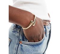 ASOS DESIGN - Bracciale rigido dorato con design avvolgente-Oro No Size