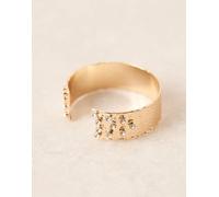 ASOS DESIGN - Bracciale rigido effetto colato color oro zigrinato con strass No Size