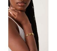 ASOS DESIGN - Bracciale rigido in acciaio inossidabile resistente all'acqua dorato con dettagli piccoli a forma di stelle marine-Oro No Size