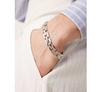 ASOS DESIGN - Bracciale stile cinturino di orologio spesso argentato-Argento No Size