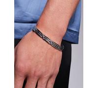 ASOS DESIGN - Bracciale stile orologio argentato con dettagli in rilievo-Argento No Size