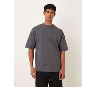 ASOS DESIGN - breatheMAX™ - T-shirt oversize in tessuto pesante misto cotone color antracite-Grigio XS