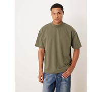 ASOS DESIGN - breatheMAX™ - T-shirt oversize in tessuto pesante misto cotone color kaki-Verde S