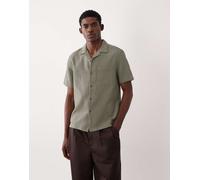 ASOS DESIGN - Camicia a nido d'ape verde vestibilità classica con rever S