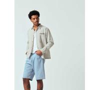 ASOS DESIGN - Camicia comoda in seersucker a righe grigia con ricamo sul petto-Verde M