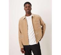 ASOS DESIGN - Camicia comoda squadrata testurizzata beige-Nero XL