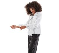 ASOS DESIGN - Camicia grembiule oversize a righe in popeline-Multicolore XS