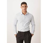 ASOS DESIGN - Camicia in tessuto Royal Oxford slim fit blu facile da stirare 4XL