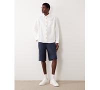 ASOS DESIGN - Camicia oversize in misto lino bianca-Bianco 2XL