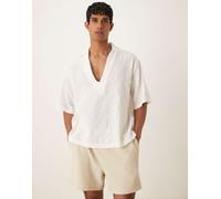 ASOS DESIGN - Camicia oversize leggera bianca testurizzata-Rosa S