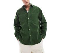 ASOS DESIGN - Camicia oversize stile anni '90 in tessuto a coste verde XS