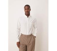 ASOS DESIGN - Camicia Oxford regular fit bianca-Bianco 3XL