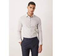 ASOS DESIGN - Camicia skinny fit elasticizzata grigio chiaro XS