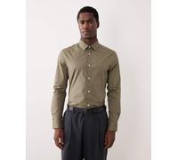 ASOS DESIGN - Camicia skinny fit elasticizzata kaki-Verde XL