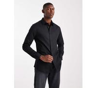 ASOS DESIGN - Camicia skinny fit elasticizzata nera-Nero 2XL