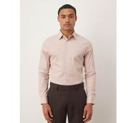 ASOS DESIGN - Camicia skinny fit elasticizzata rosa chiaro 2XL