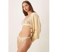 ASOS DESIGN - Camille - Perizoma premium giallo con ricamo di margherite 42