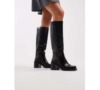 ASOS DESIGN - Campbell - Stivali al ginocchio con tacco neri con suola spessa-Nero 36