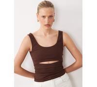 ASOS DESIGN - Canotta color cioccolato con cut-out-Marrone L
