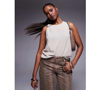 ASOS DESIGN - Canotta grigia con dettaglio in metallo sulla spalla-Grigio 40