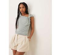 ASOS DESIGN - Canotta in modal color ardesia con dettaglio in metallo sulla spalla-Marrone S