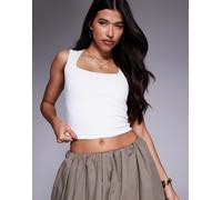 ASOS DESIGN - Canotta modellante bianca con spalline larghe-Bianco L