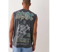 ASOS DESIGN - Canotta oversize nera con stampa degli AC/DC-Nero XS
