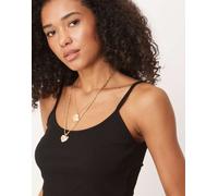 ASOS DESIGN - Canottiera nera a coste-Nero S