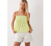 ASOS DESIGN - Canottiera svolazzante verde con pieghe sul busto 46