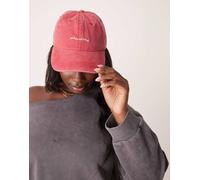 ASOS DESIGN - Cappellino rosso slavato con scritta "Still On My Mind" ricamata No Size