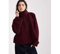 ASOS DESIGN - Cappotto corto elegante bordeaux stile mantella-Rosso M