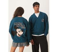 ASOS DESIGN - Cardigan oversize unisex verde scuro con stampa Disney di Topolino S