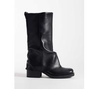 ASOS DESIGN - Carrie - Stivaletti extra larghi con risvolto neri-Nero 36