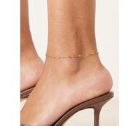 ASOS DESIGN - Cavigliera dorata in acciaio inossidabile resistente all'acqua con catenina paperclip-Oro No Size