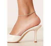 ASOS DESIGN - Cavigliera dorata in acciaio inossidabile resistente all'acqua con design a catenina con strass-Oro No Size