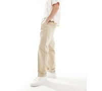 ASOS DESIGN - Chino premium eleganti oversize affusolati in cotone color pietra-Neutro W36 L32