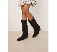 ASOS DESIGN - Chosen - Stivali ampi al ginocchio stile western in camoscio sintetico nero 38