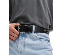 ASOS DESIGN - Cintura in pelle sintetica nera con borchie e strass-Rosso 2XS-XS