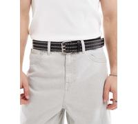 ASOS DESIGN - Cintura nera con borchie a stella-Nero 4XL-5XL