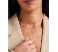 ASOS DESIGN - Collana con catenina a sfere dorata con iniziale S con zirconia cubica e confezione regalo-Oro No Size