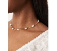 ASOS DESIGN - Collana corta color oro con perle sintetiche di diverse misure No Size